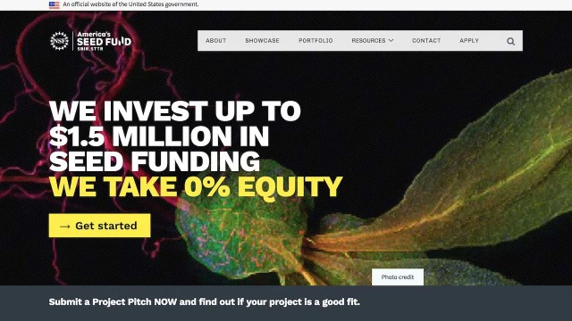 Preview image of Seed Fund home page