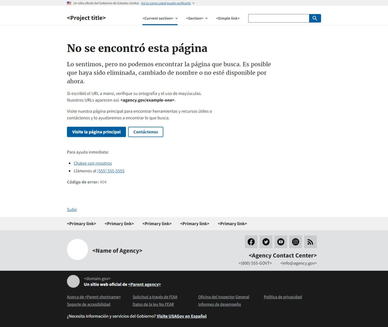 404 Page (Spanish) 404 page