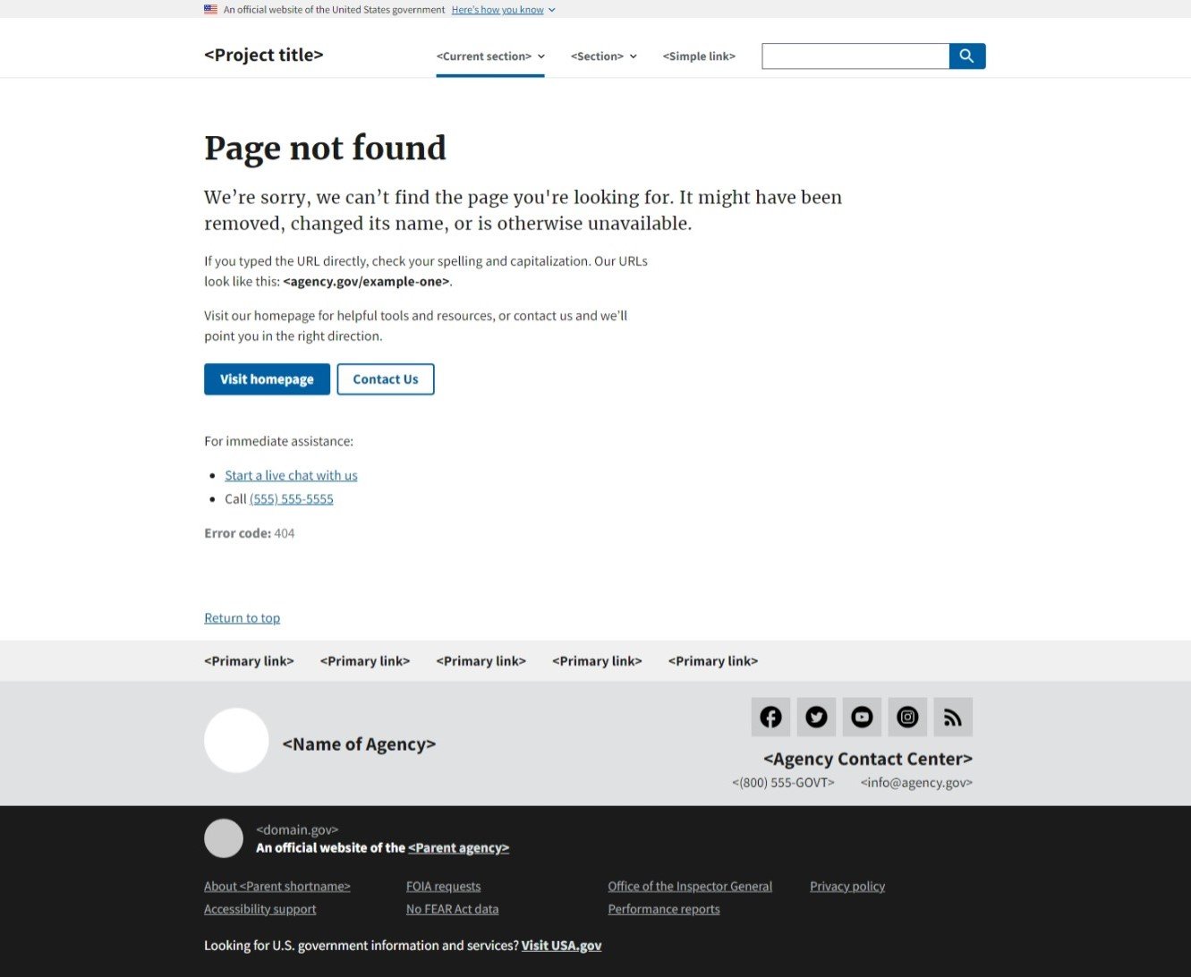 404 Page 404 page